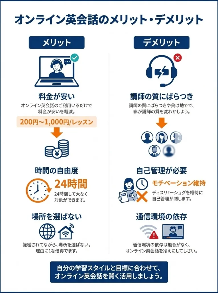 オンライン英会話のメリット・デメリット