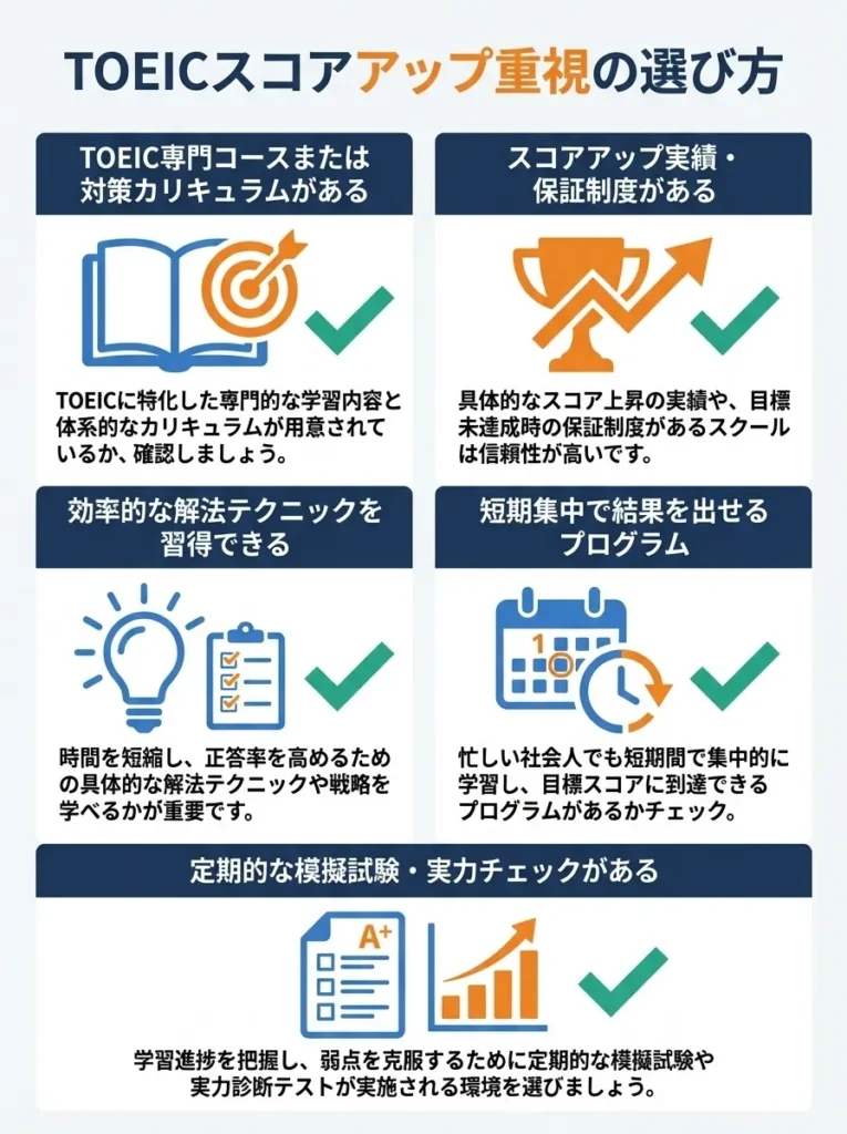 TOEICスコアアップ重視の選び方
