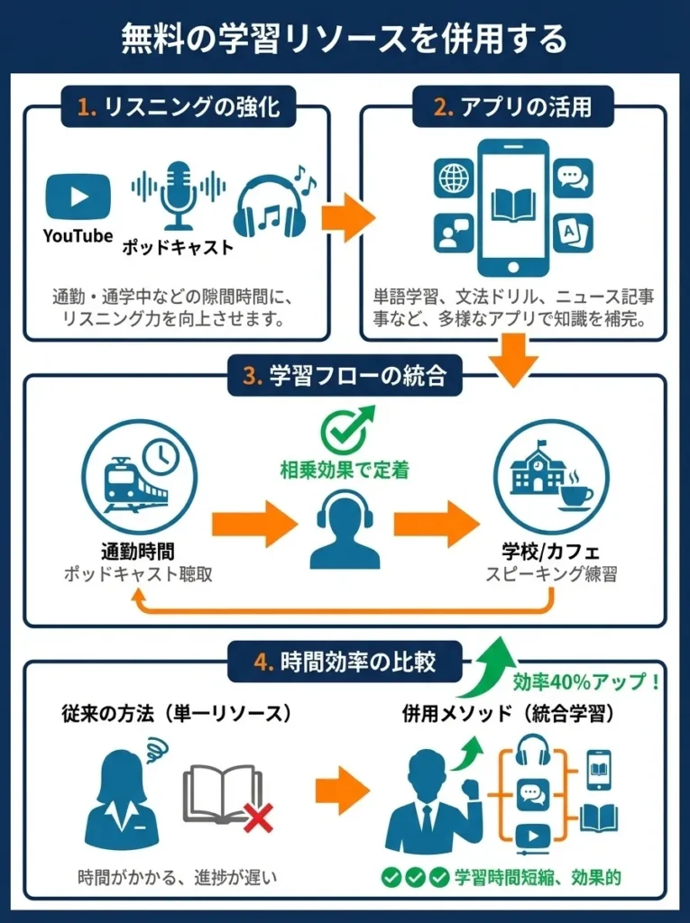 無料の学習リソースを併用する