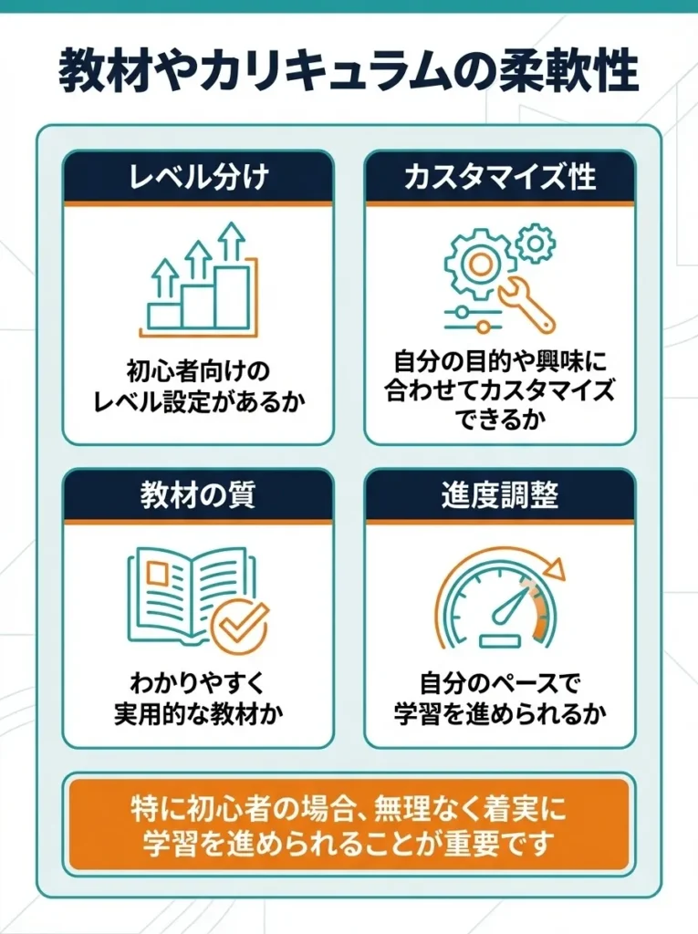 3. 教材やカリキュラムの柔軟性