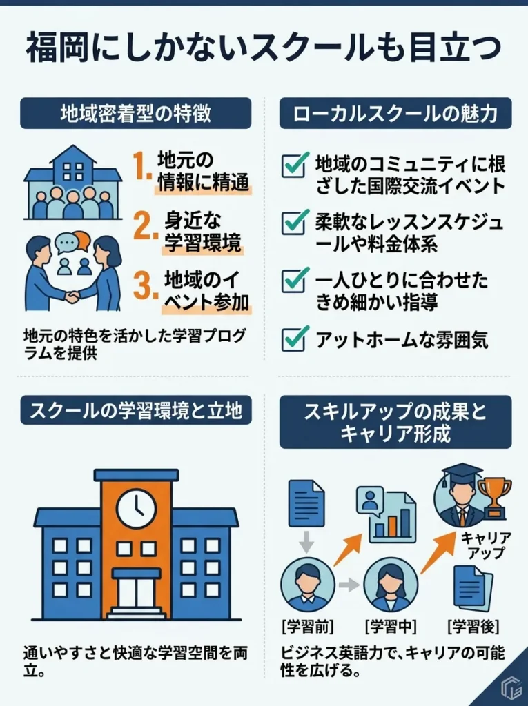 福岡にしかないスクールも目立つ