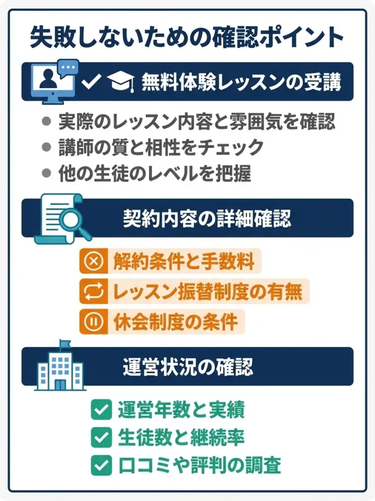 失敗しないための確認ポイント