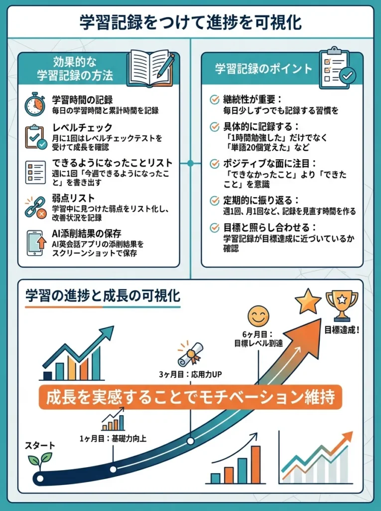 学習記録をつけて進捗を可視化
