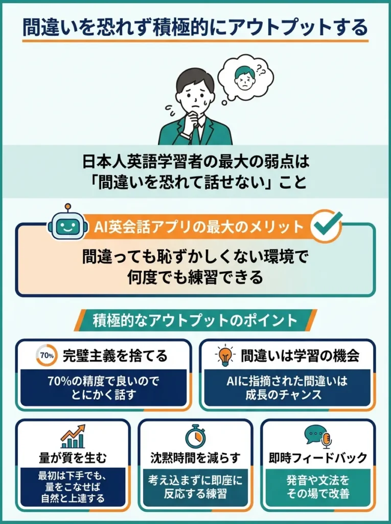 間違いを恐れず積極的にアウトプットする