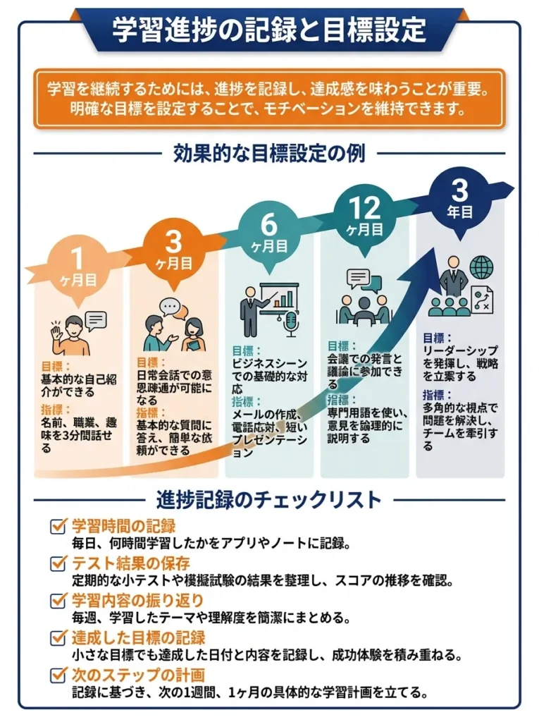 学習進捗の記録と目標設定