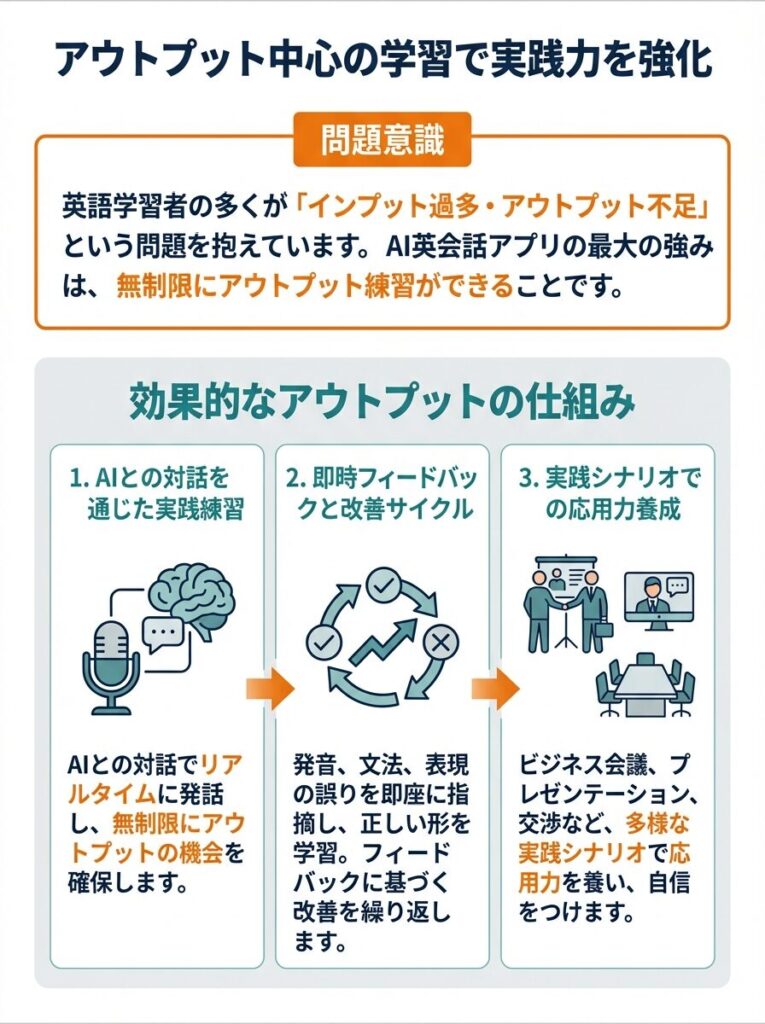 アウトプット中心の学習で実践力を強化