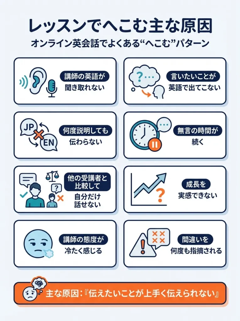 レッスンでへこむ主な原因