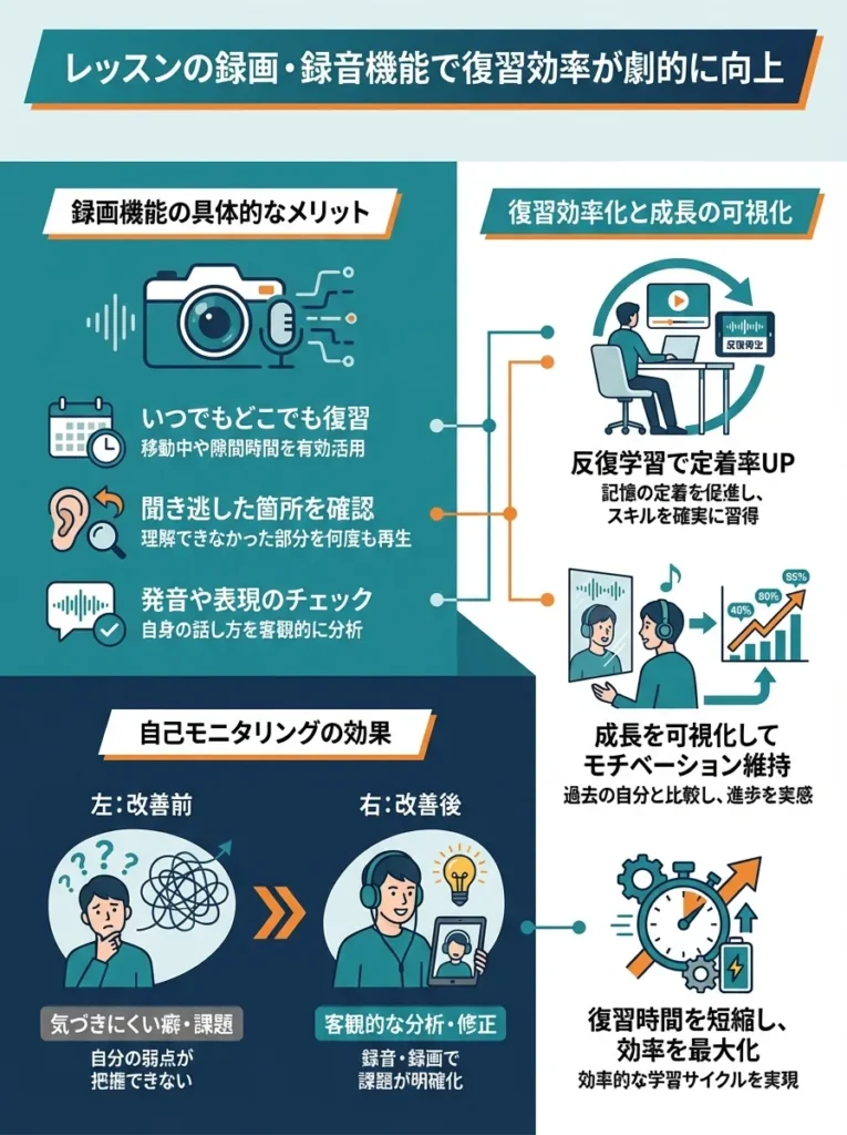 レッスンの録画・録音機能で復習効率が劇的に向上