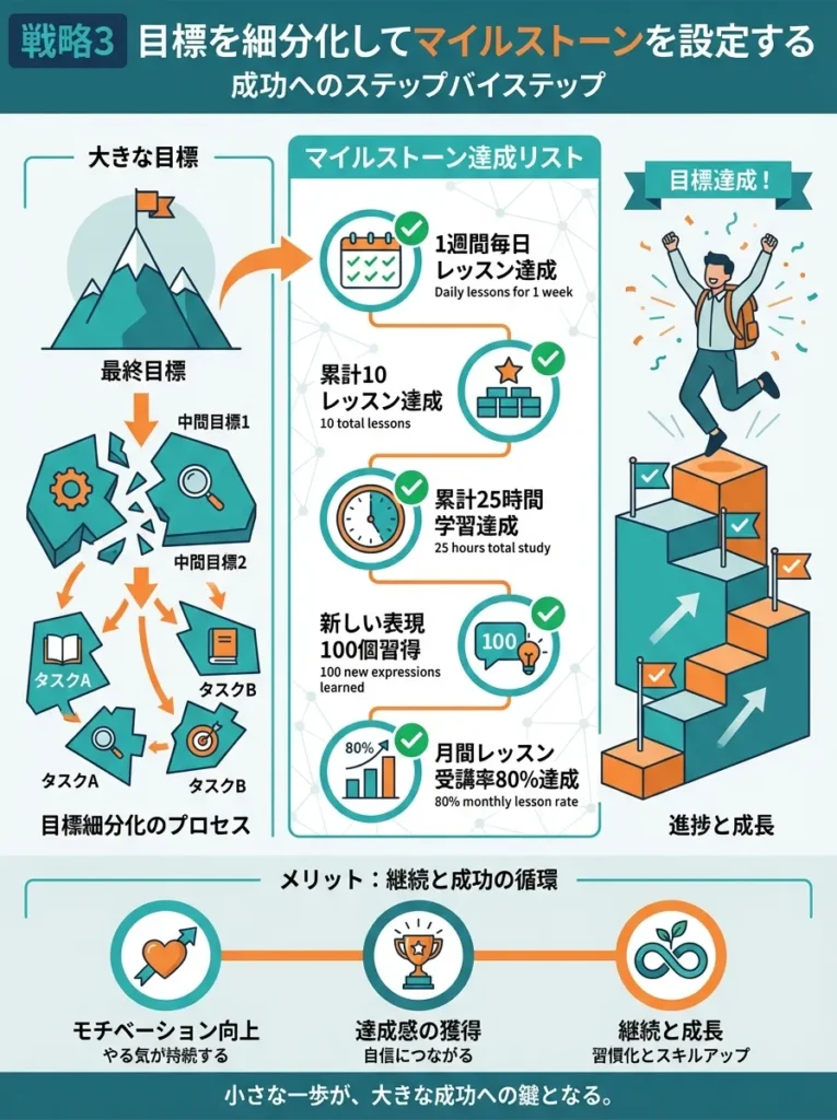 戦略3 目標を細分化してマイルストーンを設定する
