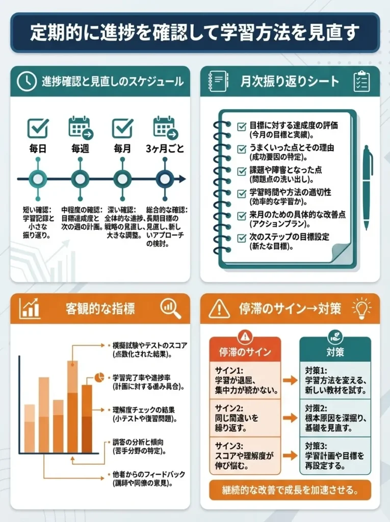 定期的に進捗を確認して学習方法を見直す