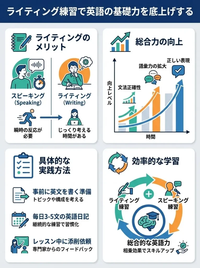 ライティング練習で英語の基礎力を底上げする