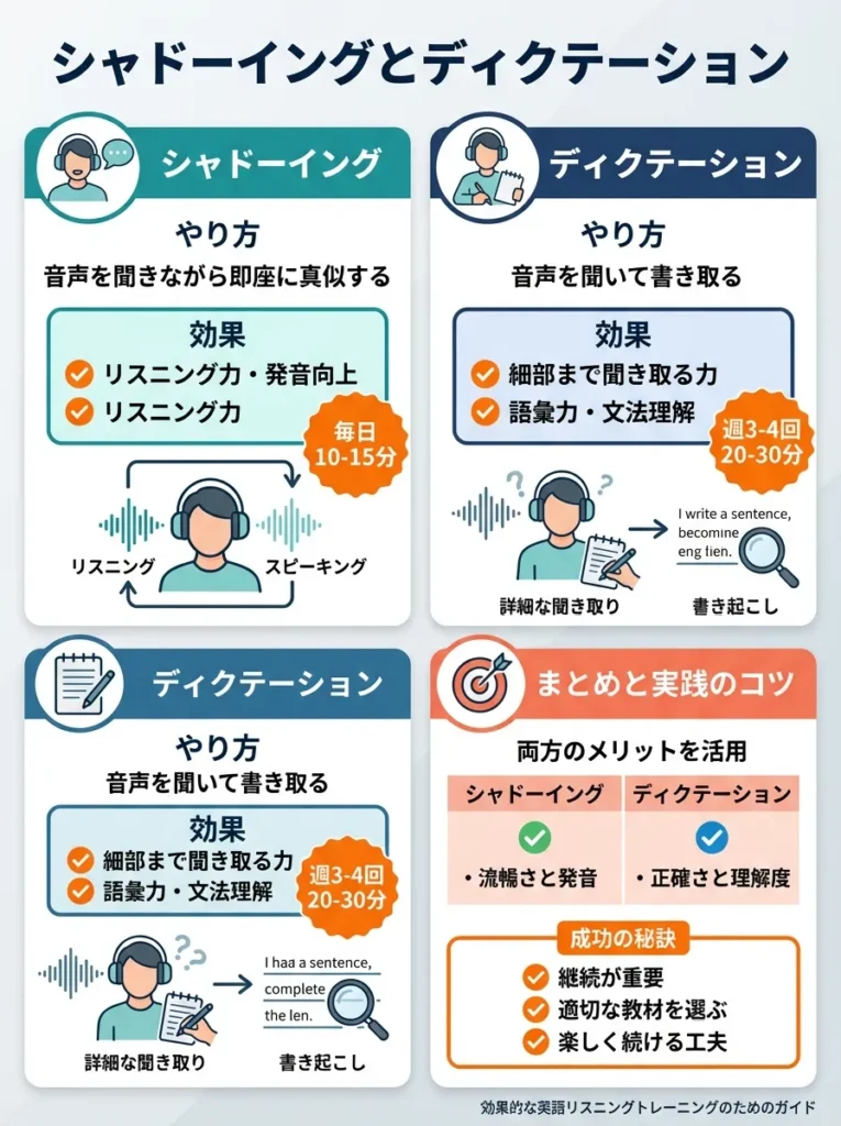 シャドーイングとディクテーション