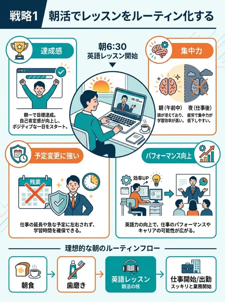 戦略1 朝活でレッスンをルーティン化する