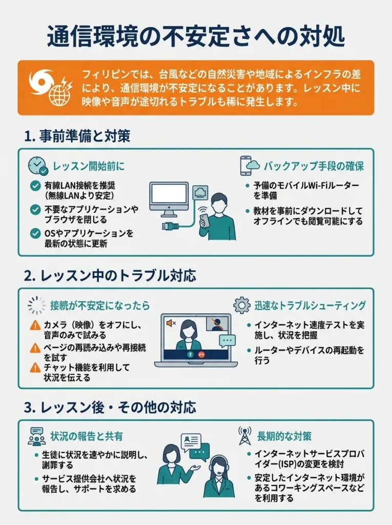通信環境の不安定さへの対処