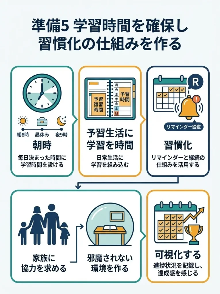 準備5 学習時間を確保し習慣化の仕組みを作る