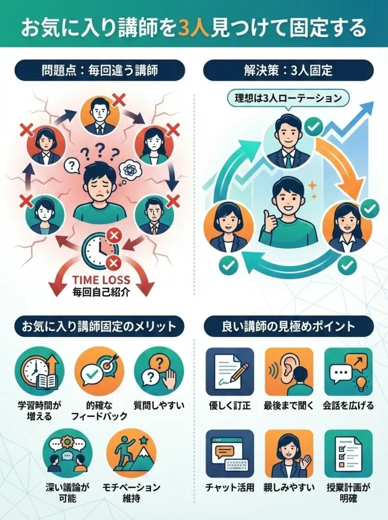 学習法4 お気に入り講師を3人見つけて固定する