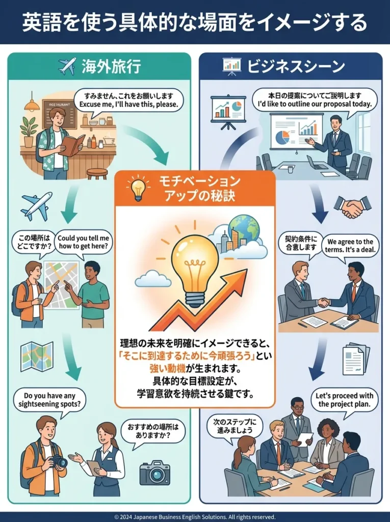 英語を使う具体的な場面をイメージする