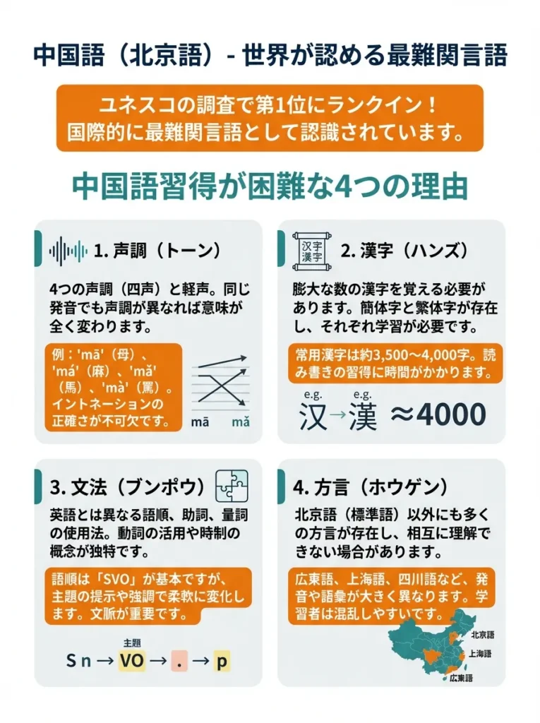 1位 中国語（北京語）- 世界が認める最難関言語
