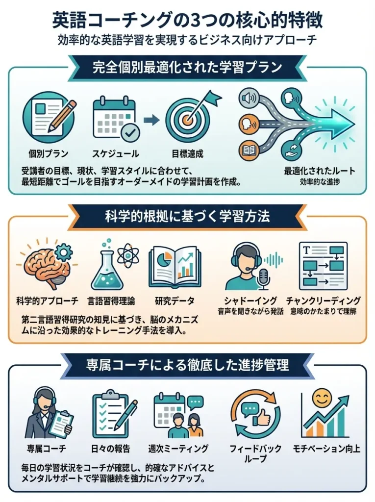 英語コーチングの3つの核心的特徴